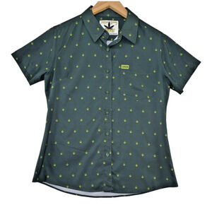 Dixxon Short Sleeve Button Up Shirt Green D-Lite Party Wear Mens M